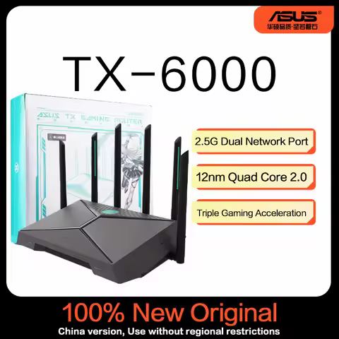 ASUS TX-AX6000 Gaming Router, 2.5G dual port, AiMesh Networking Exclusive Esports Port