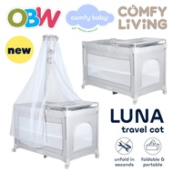 Comfy Baby Luna Baby Travel Cot | Baby Travel Playpen | Playpen Mattress