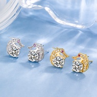 Light Luxury Diamond Earrings Design Red Diamond Earrings Holiday Gifts