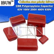 10PCS 63V 630V CBB  Polypropylene film capacitor 100PF 220PF 470PF 10NF 1UF 22NF 100NF 220NF 330NF 4