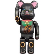 全新未開 Bearbrick be@rbrick 黑色 招財貓 電鍍 發光 400% 千萬兩