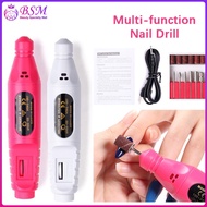 1Set Electric Nail Drill Machine Kit USB Charging Manicure Machine Pedicure 6 Bits Sanding Buffer Na