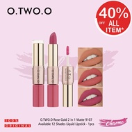 (READY & ORI) O.Two.O OTWOO Rose Gold 2 in 1 Matte Liquid Lipstick Lip Cream O TWO O 9107
