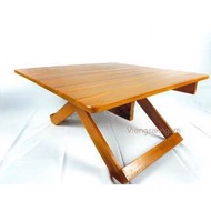 โต๊ะญีปุ่นไม้สักพับได้ สีสัก ขนาด70*70สูง35cm. โต๊ะญี่ปุ่น โต๊ะพับ โต๊ะสี่หลี่ยม