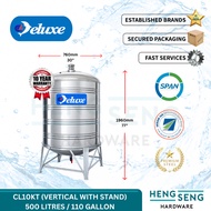 DELUXE (STAND)   500L CL10KT S/STEEL WATER TANK ( 30" x 69" )
