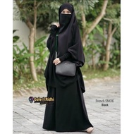 [✅Ready Stock] Set Setelan French Khimar Lengan Smock Ring Cincin