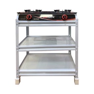 Double Burner Cooktops Gas Stove Stainless Steel Stand For Outdoor With Spice Rack