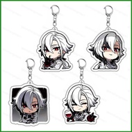 Genshin Impact Arlecchino Game Periphery Acrylic Keychain Transparent Pendant Bag Cute Accessories H