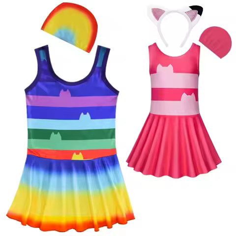 Summer Kids Swimsuit Gabby Cat Vest Swimwear G-Gabby's D-Dollhouse Girls One Piece Swimsuit for Baby