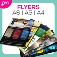 FLYERS / BROCHURE (A6/A5/A4) ~ 1 SIDE @ 2 SIDE (Shipping MURAH)