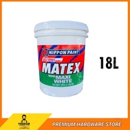 NIPPON PAINT Matex Maxi White 15245 18 Liter Wall Ceiling Interior Paint Matt Finish Cat Putih Kapur Air Dinding Siling