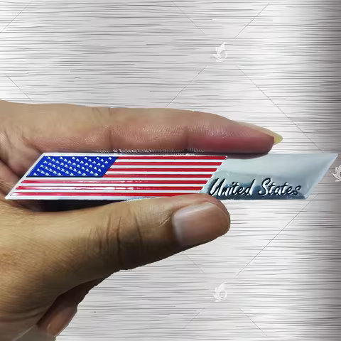 2PC Car Sticker of the American Flag, Aluminum US Flag Rear Tail Sticker, American Flag Automobile F