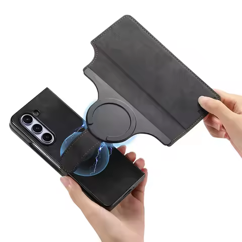 2 in 1 Magnetic Flip Leather Case for Samsung Galaxy Z Fold 7 6 5 4 3 ZFold Fold7 Fold6 Magsafe Mac 