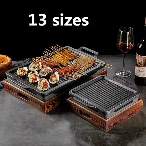 Smokeless Portable BBQ Grill Korean Japanese Barbecue Grill Charcoal BBQ Oven Alcohol Stove Househol