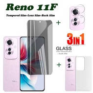 3 in1 Privacy Anti-Spy Screen Protector And Soft Ceramic Matte Full Cover Film High Clear Tempered Gass With Lens Film For OPPO Reno 11F A79 A59 A74 A95 A94 A55 A54 A8 A5S A3S A76