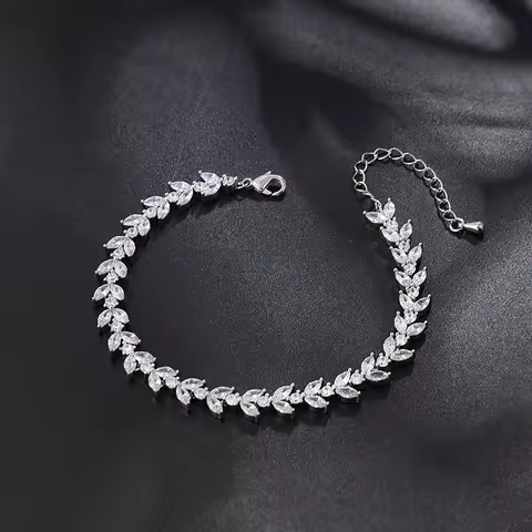 WEIMANJINGDIAN Brand Marquise and Round Sparkly Cubic Zirconia CZ Crystal Tennis Bracelets