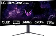 LG UltraGear 45GR95QE-B Gaming Monitor, 44.5 Inches, Organic EL 800R Curved Surface Type 21:9 Ultra Wide UWQHD (3440 x 1440) 240Hz / Anti-Glare / Response Speed 0.03ms (GtG) / DCI-P3 98.5% / G-SYNC Compatible, Freesync Premium