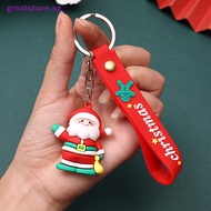 greatshore  Christmas Keychain Cute Cartoon PVC 3D Doll Pendant Exquisite Car Key Accessories Girls Bag Ornaments New Year Party Gift  SG