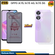 2IN1 Tempered Glass Oppo A78/A78 4G/A78 5G Anti-Scratch Glass Full Cover Screen Protector Elegant