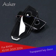 Car Remote Key transparent Case Smart Seat Keychain Cover For BMW X1/iX1 2022 2023 2024 2025