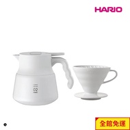 [HARIO] Pure White Series V60 02 Magnet Filter Cup+V60 Stainless Steel Insulated Coffee Maker PLUS 6