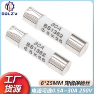 R057 Ceramic BS1362 Fuse Tube RO57 Fuse 0.5 A2A10A30A 6 * 25mm 250V