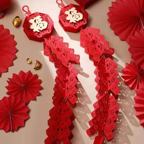 2026 Year of the Horse Spring Festival Firecracker Pendant Chinese New Year Lucky Character Pendant