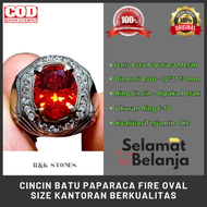Cincin Pria Batu Paparaca Merah Cincin Aksesoris Fashion