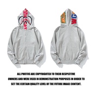 BAPE Bape ปากฉลามลายพรางหัวแบรนด์แจ็คเก็ตคู่ผู้ชายและผู้หญิงเสื้อมีฮู้ดเทรนด์ญี่ปุ่น
