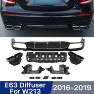 E63 E53 Style Rear Bumper Diffuser Spoiler With Exhaust Pipe For Mercedes Benz E Class W213 E200 E26