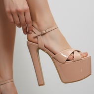 TC PLATFORM HIGH HEELS - RUNWAY 6.5 INCHES NUDE COLOR PAGEANT HIGH HEELS
