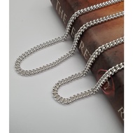 AG Avenue 925 Silver DanKou Necklace 08 光身單扣纯银项链 Rantai Leher 925 Perak Tulen