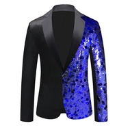 Mens Sequined Suit 2025 America Design Plus Size Dance Dress Host Costume Formal Event JS Prom Tuxed