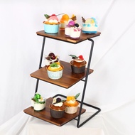 Wooden Dessert Square Tier Cupcake Stand Tray Acacia wood