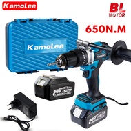 Kamolee 13mm Brushless 650N.M Torsi Tinggi 3 In 1 Bor Listrik 2450rpm Bor Listrik Dampak Kecepatan T