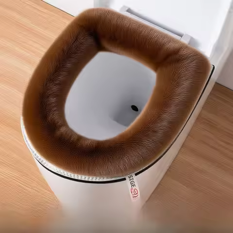 1PC Mink Velvet Toilet Seat Cover Washable Adhesive Toilet Ring Pad Suitable For Home Dormitories An