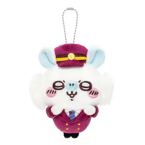 Cute Chiikawa Conductor Plush Pendant Keychain Hachiware Train Captain Bag Charm keychain plush kawa