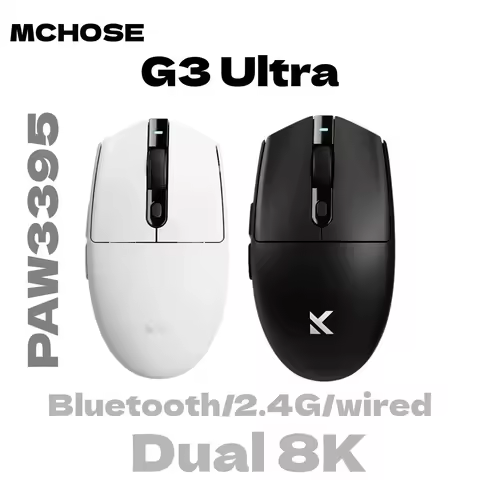MCHOSE G3 Ultra Wireless Gaming Tri-Mode Mouse PAW3395 26000DPI 8K Polling Rate 64g Ultra-Lightweigh