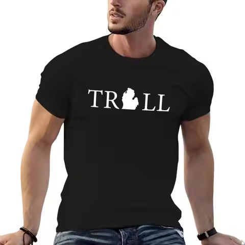 Troll - White T-Shirt Casual Soft Cotton Short Sleeve Tee