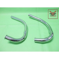 EXHAUST HEADER PIPE SET CHROME Fit For HONDA CB125K3 CD125K3 // Neck Plated
