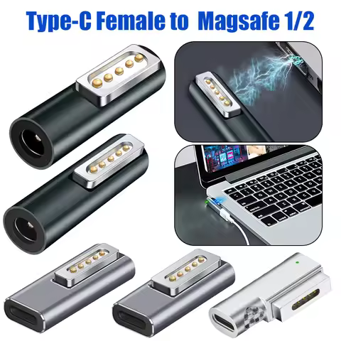 DC5521 PD Type-C Female to Magnetic Adapter Charging Magnet Plug Converter for Apple Magsafe 1 Magsa