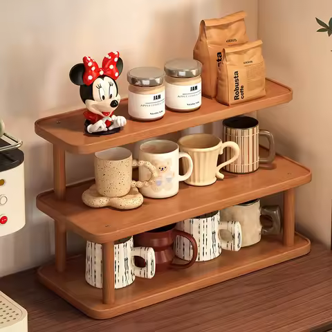Cup holder storage rack, desktop multifunctional display rack, coffee cup storage rack, vintage styl