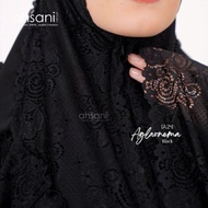 READY Mukena Ahsani A24 Aglonema Hitam SilkPolos Renda Mewah