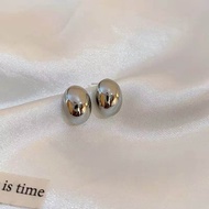 Nixie Bean Stud Earrings Anting Tusuk Metalic Edgy Mangkok Hijab Friendly Fashion