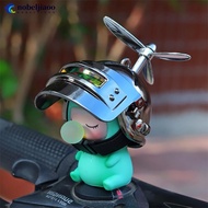 NOBELJIAOO Car Cute Duck With Helmet Propeller Wind-breaking Duck Car Interior Accessories Without L