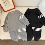 Bộ quần áo bé trai dài tay kẻ 3 vạch - Đồ bộ bé trai dài tay thu đông dáng thể thao TB380