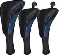 Golf Club Head Covers for Fairway Woods Driver Hybrids 3 Pieces Long Neck Mesh Sports Fan Golf Club