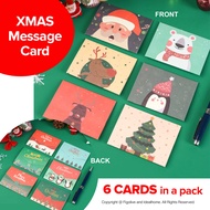 6 pcs Mini Christmas Greeting Cards , Cute Handy Message Card for Gift Box Merry Christmas Greeting