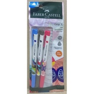 FABER-CASTELL GRIP X BALLPEN  0.5MM ASSORTED 3PCS (547310) NEW DESIGN