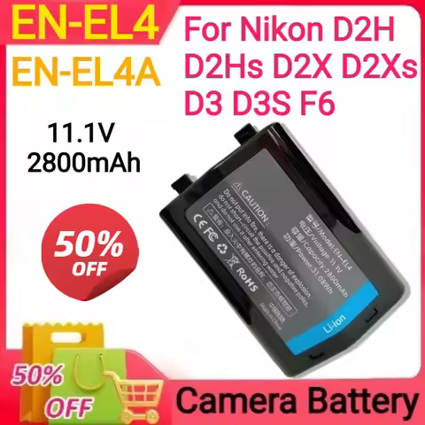 2800mAh EN-EL4 EL4A Camera Battery for Nikon D2H D2Hs D2X D2Xs D3 D3S F6 MH-21 ENEL4 ENEL4A EN EL4A 